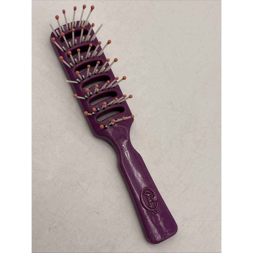 Vintage Goody Vented Styling & Finishing Brush PURPLE ball tip .USA Read